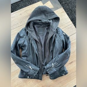 Black Leather Jacket, size small, slim fit.